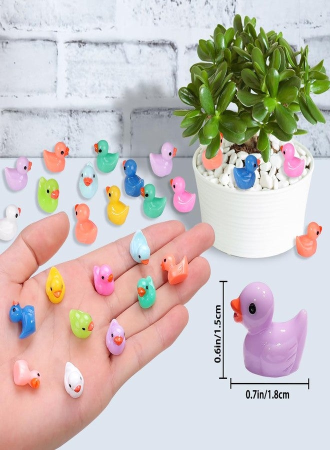 DULEFUN 200pcs Tiny Ducks 10 Colors Little Duck Figures Mini Resin Ducks Plastic Small Miniature Ducks Bulk for Dollhouse Decor Micro Fairy Garden Landscape Aquarium Tiny Toys - Image 3